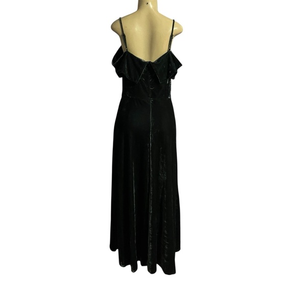 Soprano green velvet off the shoulder high low hem party dress wedding guest L - Picture 2 of 8